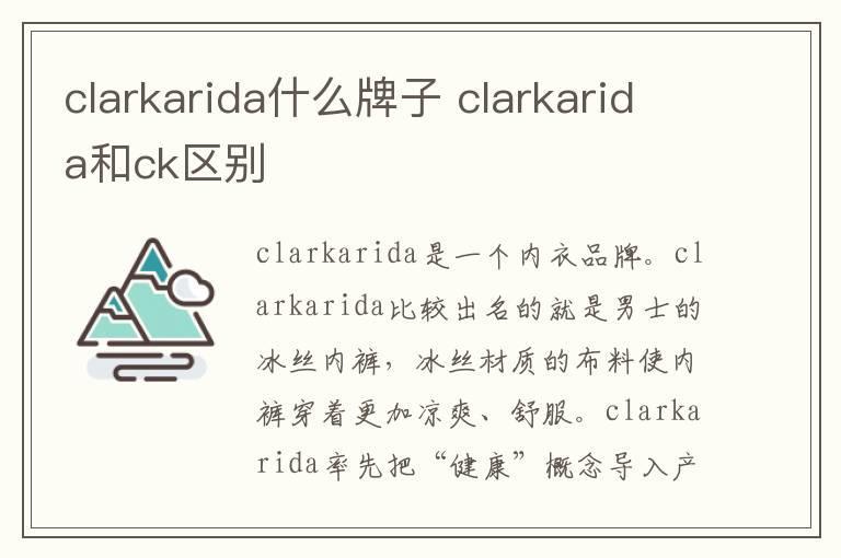 clarkarida什么牌子 clarkarida和ck区别