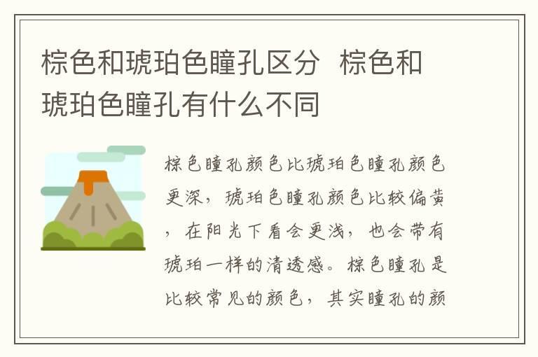 棕色和琥珀色瞳孔区分  棕色和琥珀色瞳孔有什么不同