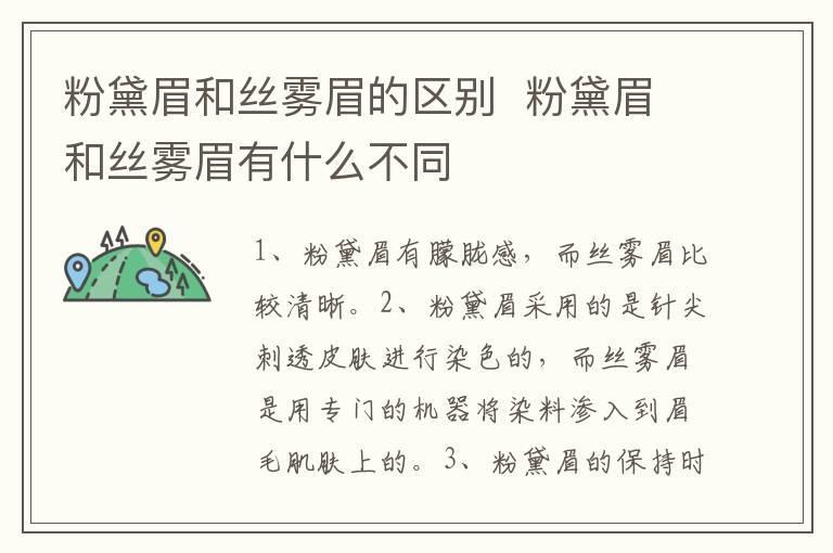 粉黛眉和丝雾眉的区别 粉黛眉和丝雾眉有什么不同