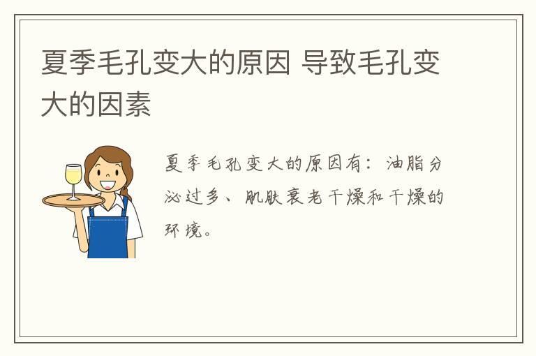 夏季毛孔变大的原因 导致毛孔变大的因素