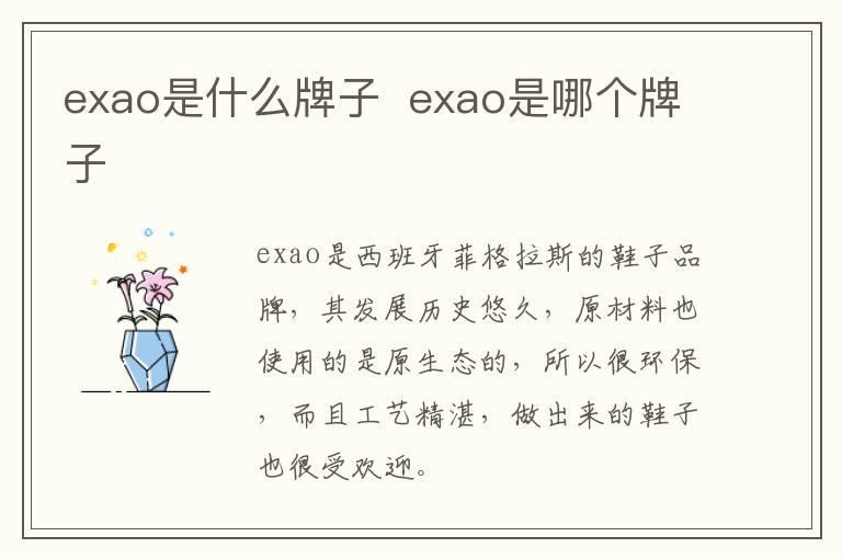 exao是什么牌子  exao是哪个牌子