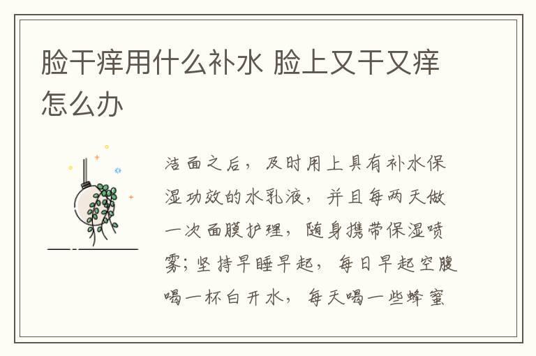 脸干痒用什么补水 脸上又干又痒怎么办