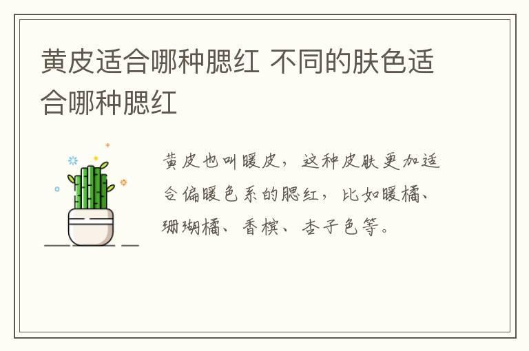 黄皮适合哪种腮红 不同的肤色适合哪种腮红