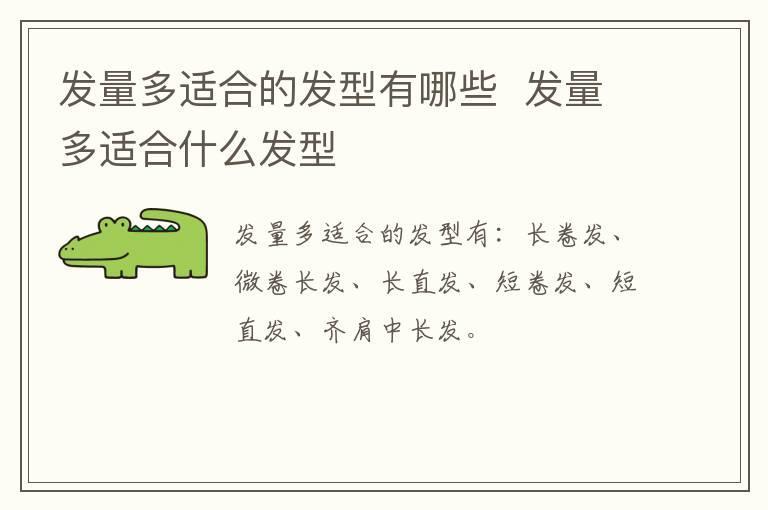发量多适合的发型有哪些 发量多适合什么发型