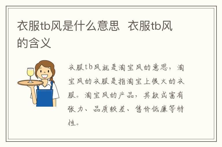 衣服tb风是什么意思  衣服tb风的含义