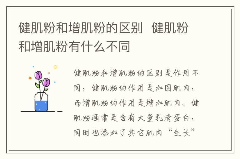 健肌粉和增肌粉的区别  健肌粉和增肌粉有什么不同