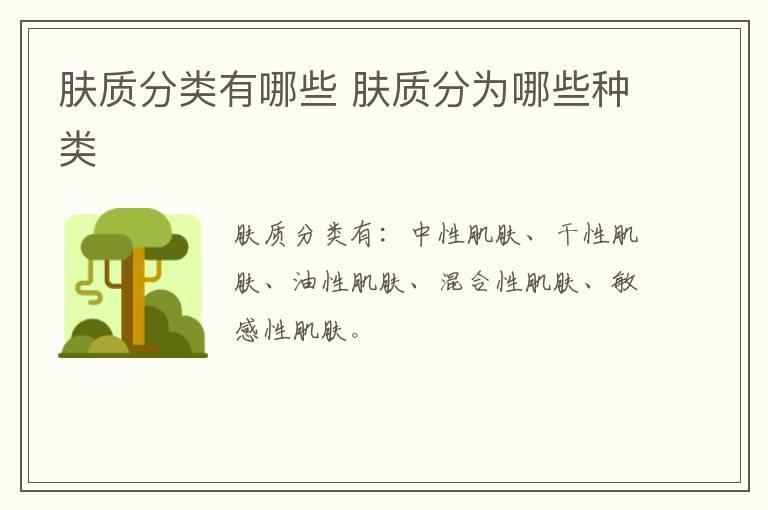 肤质分类有哪些 肤质分为哪些种类