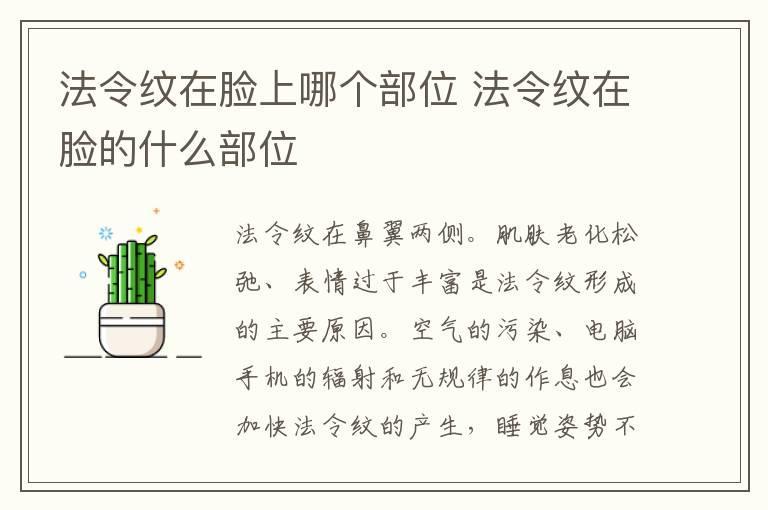 法令纹在脸上哪个部位 法令纹在脸的什么部位