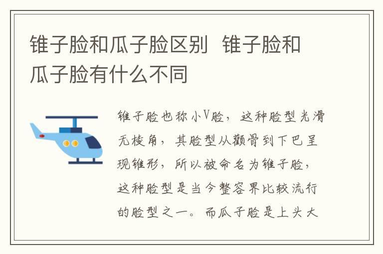 锥子脸和瓜子脸区别 锥子脸和瓜子脸有什么不同