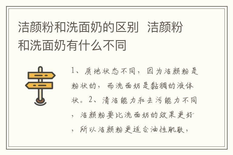 洁颜粉和洗面奶的区别 洁颜粉和洗面奶有什么不同