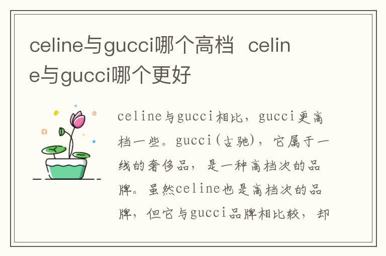 celine与gucci哪个高档 celine与gucci哪个更好