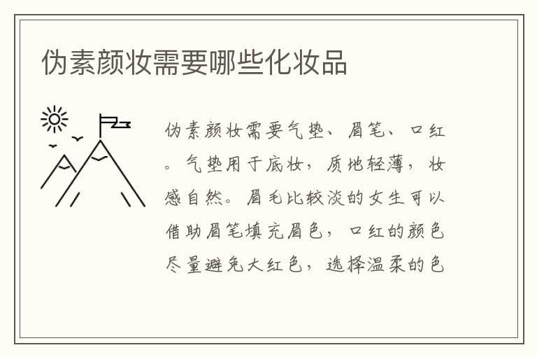 伪素颜妆需要哪些化妆品