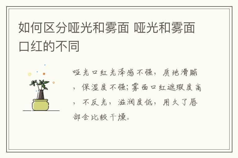 如何区分哑光和雾面 哑光和雾面口红的不同
