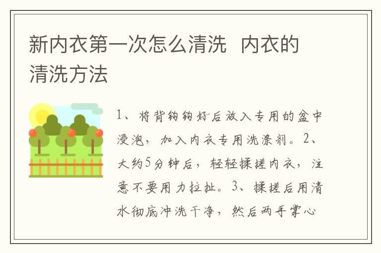 新内衣第一次怎么清洗 内衣的清洗方法