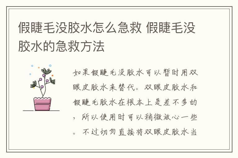 假睫毛没胶水怎么急救 假睫毛没胶水的急救方法