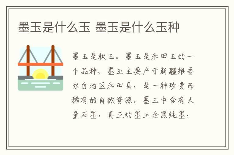 墨玉是什么玉 墨玉是什么玉种
