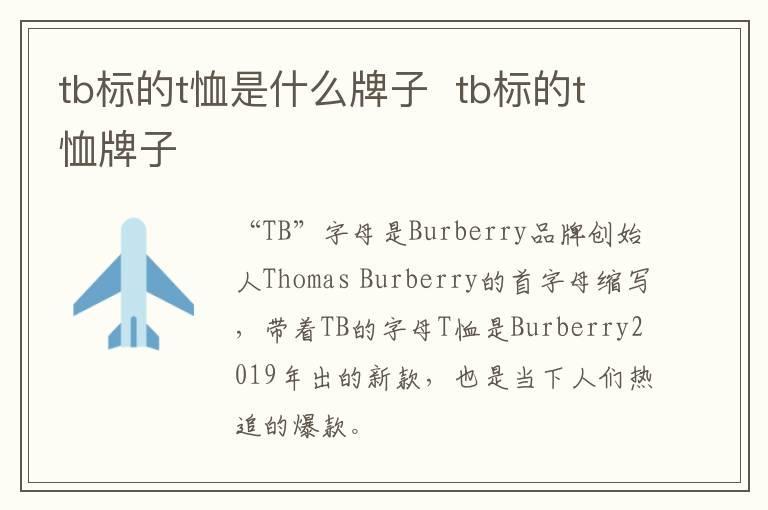 tb标的t恤是什么牌子  tb标的t恤牌子