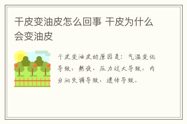 干皮变油皮怎么回事 干皮为什么会变油皮