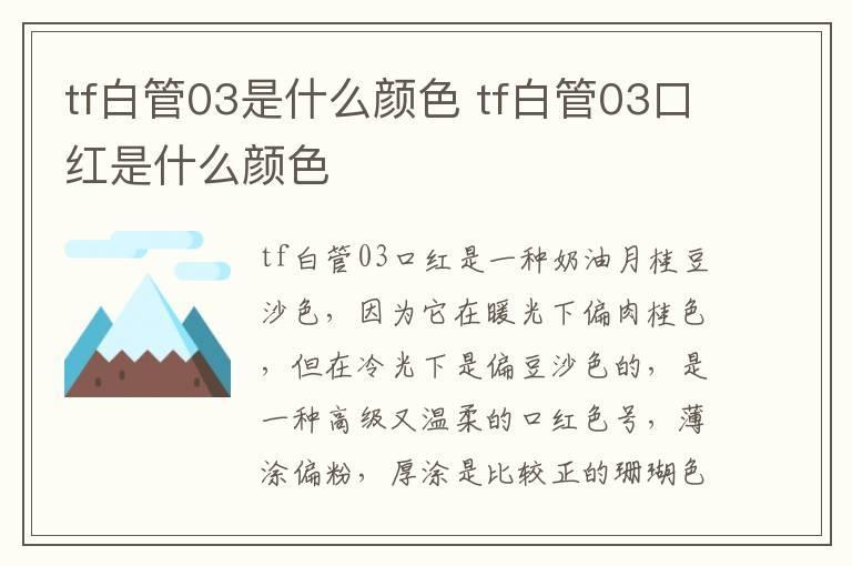 tf白管03是什么颜色 tf白管03口红是什么颜色