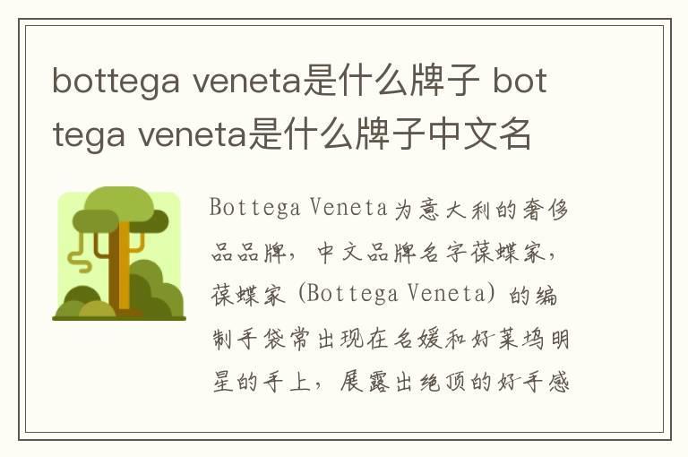 bottega veneta是什么牌子 bottega veneta是什么牌子中文名