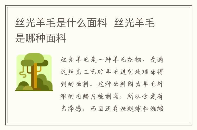 丝光羊毛是什么面料 丝光羊毛是哪种面料