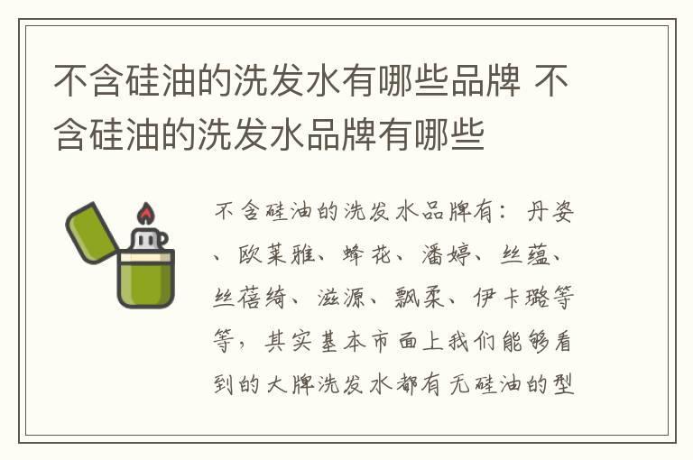 不含硅油的洗发水有哪些品牌 不含硅油的洗发水品牌有哪些