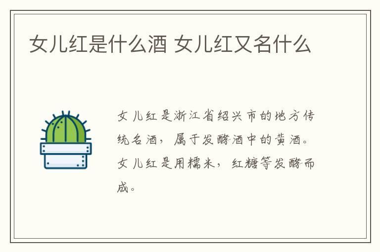女儿红是什么酒 女儿红又名什么