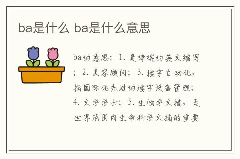 ba是什么 ba是什么意思