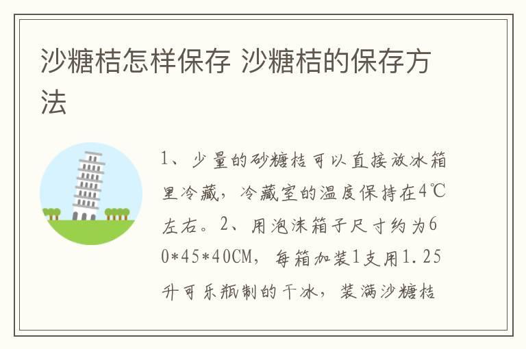 沙糖桔怎样保存 沙糖桔的保存方法