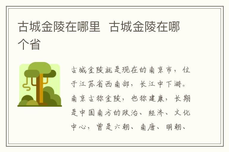 古城金陵在哪里  古城金陵在哪个省
