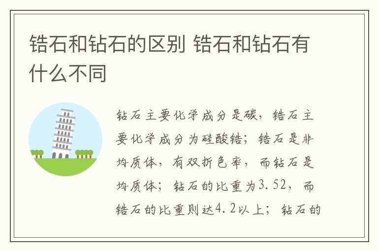 锆石和钻石的区别 锆石和钻石有什么不同