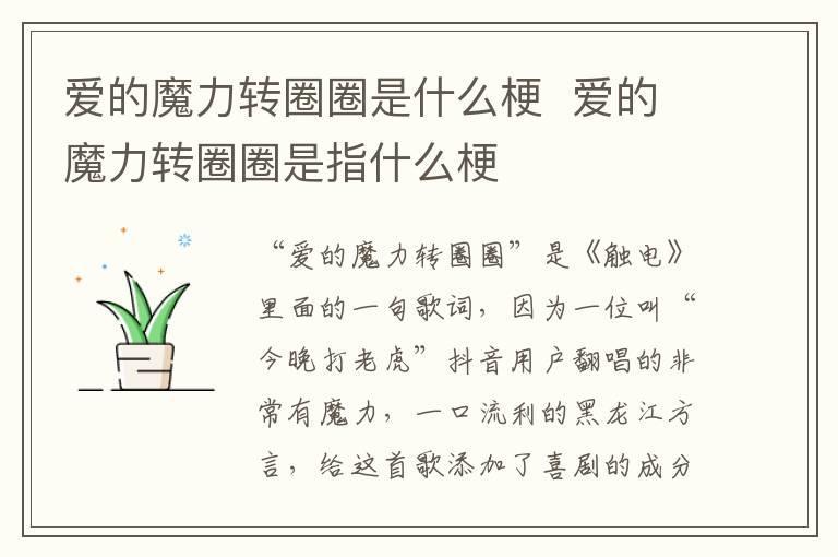 爱的魔力转圈圈是什么梗 爱的魔力转圈圈是指什么梗