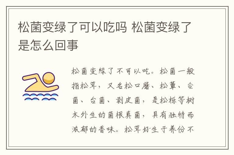 松菌变绿了可以吃吗 松菌变绿了是怎么回事