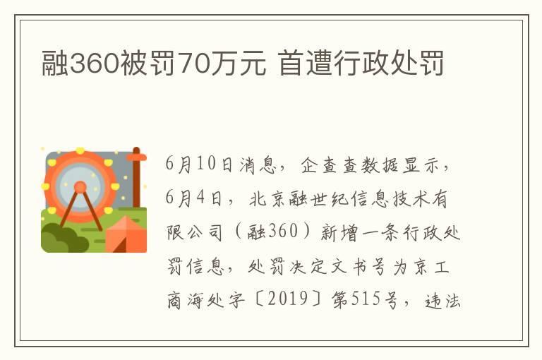 融360被罚70万元 首遭行政处罚