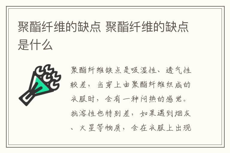 聚酯纤维的缺点 聚酯纤维的缺点是什么