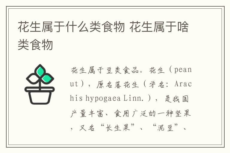 花生属于什么类食物 花生属于啥类食物