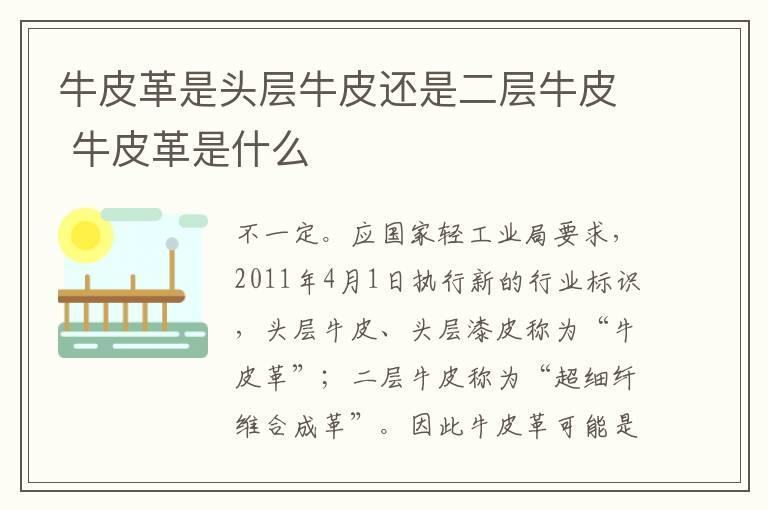 牛皮革是头层牛皮还是二层牛皮 牛皮革是什么