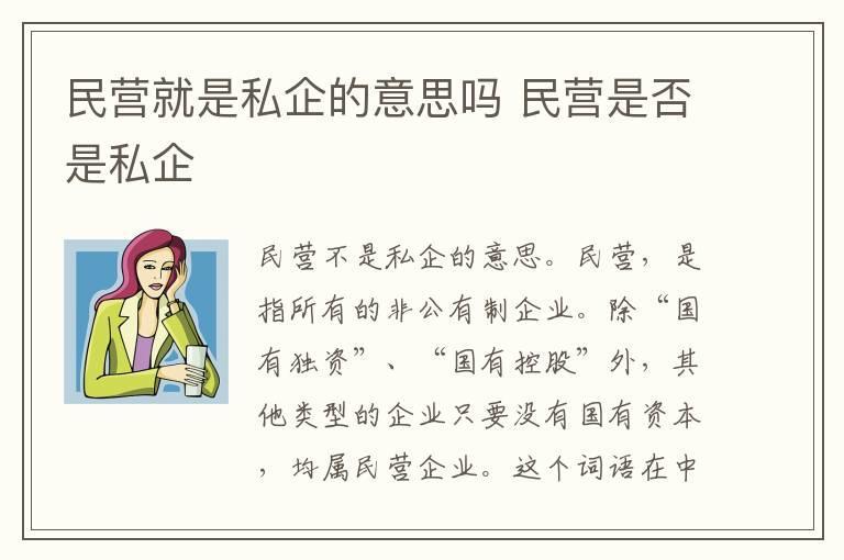 民营就是私企的意思吗 民营是否是私企