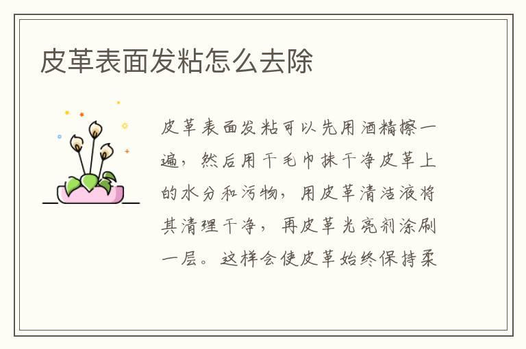 皮革表面发粘怎么去除