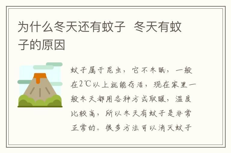 为什么冬天还有蚊子 冬天有蚊子的原因