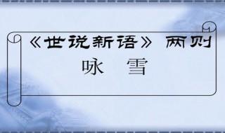 咏雪文言文翻译和原文 咏雪文言文翻译和原文是什么